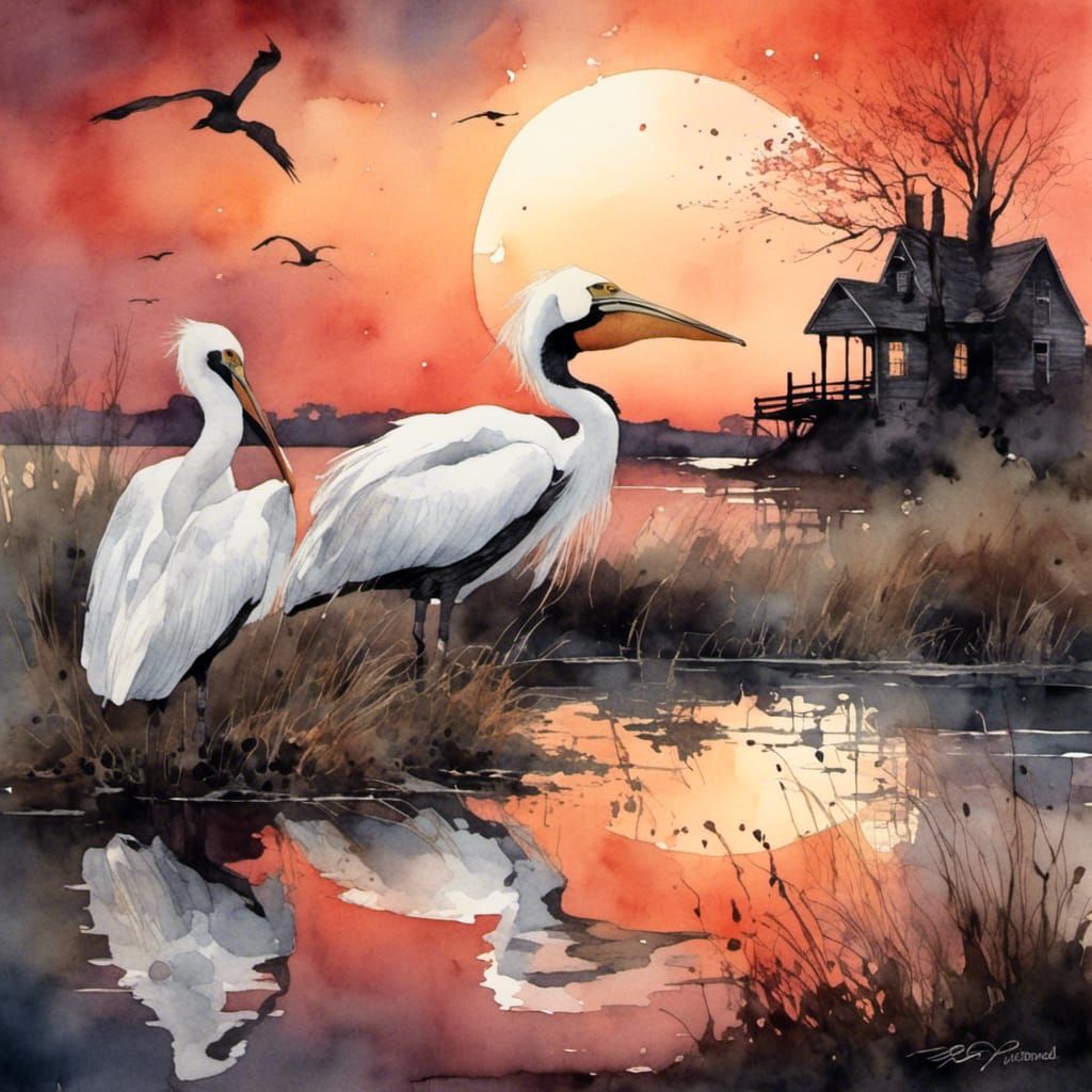 Two pelicans
