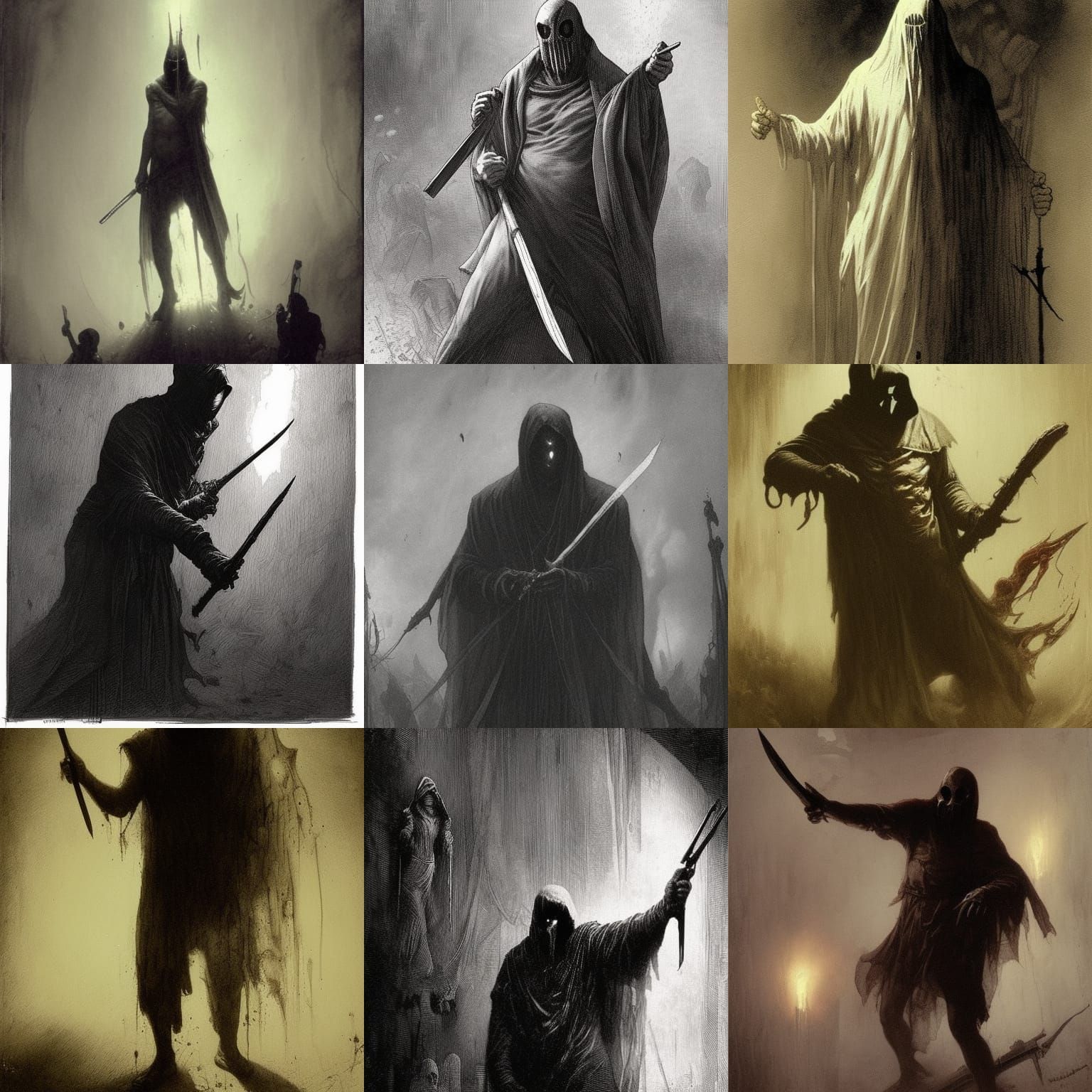 Menacing Figure Stares Intensely, Gothic Horror Style