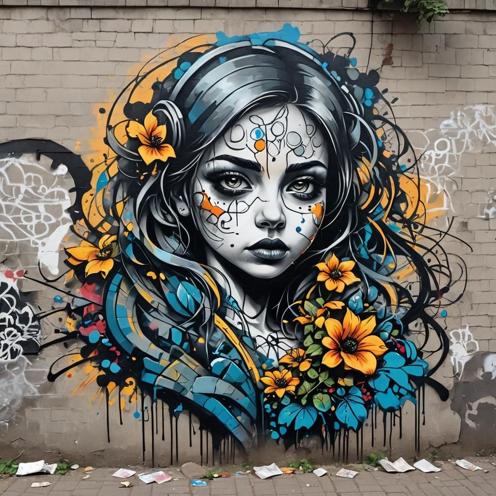 Thalassemia-Affected Erythrocytes in Graffiti Art Style