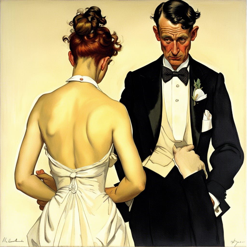 Unsettling Encounter in Rockwell-esque Style