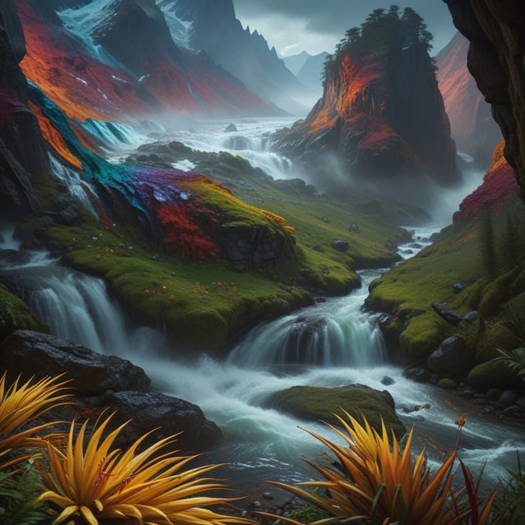 Hyperrealistic Portrait in Triadic Colors