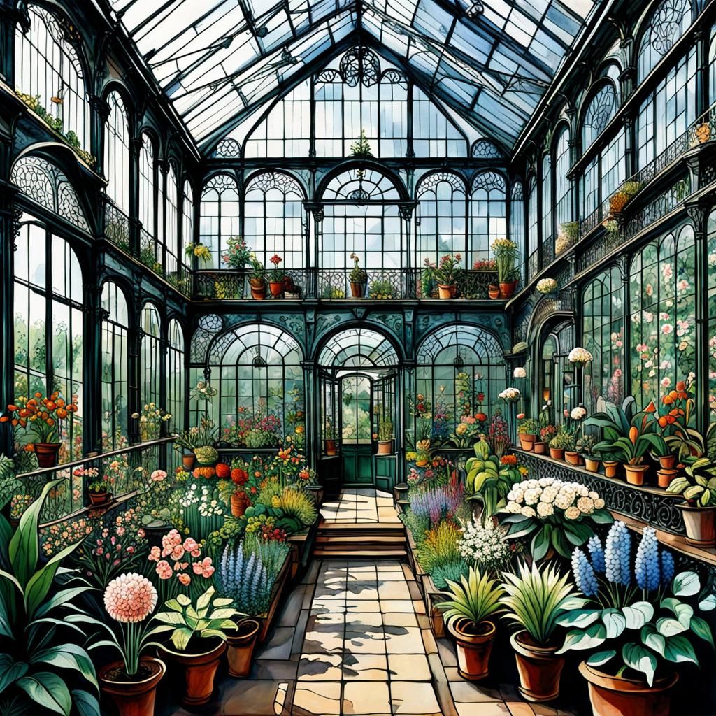 Victorian Glasshouse Art Gallery Interior
