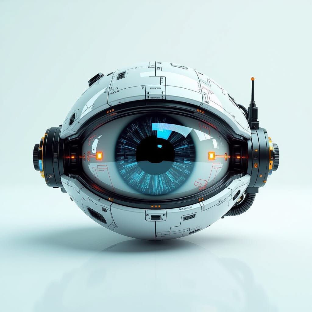 Highly Detailed Robotic Eye with Circuits and Lights