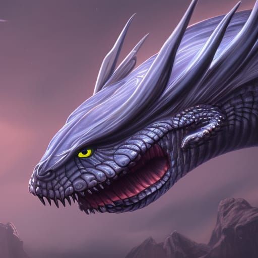 Detailed Matte Painting of Alien Wolf Snake