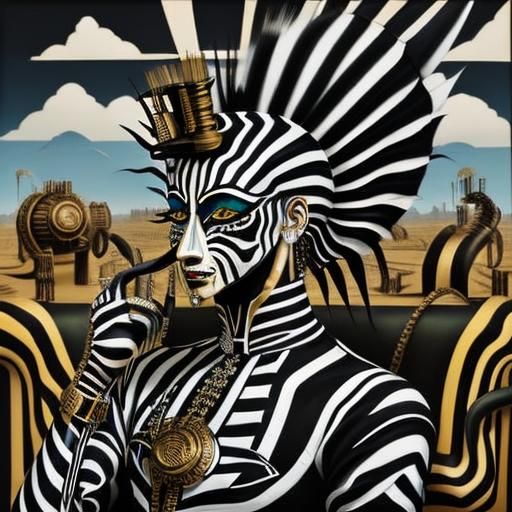 Steampunk Zebra in Zebrapunk Style