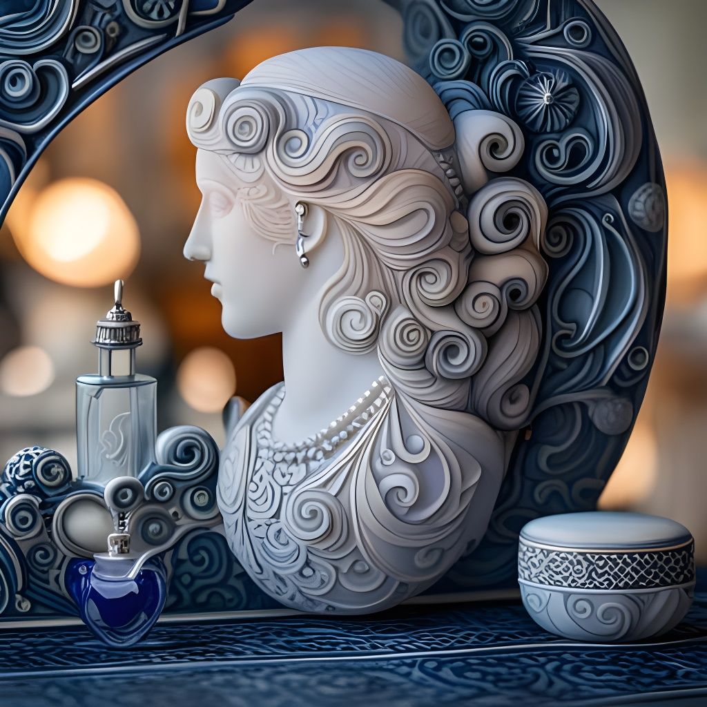 Elaborate Cameo on Dressing Table in Art Nouveau Style