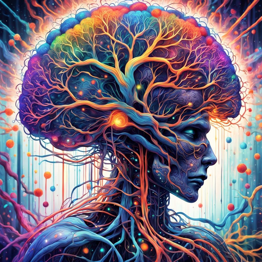 Vibrant Brain Scape in Soft Focus