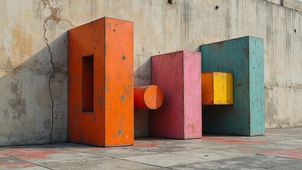 Vibrant Brutalist Masterpiece in Wassily Kandinsky Style