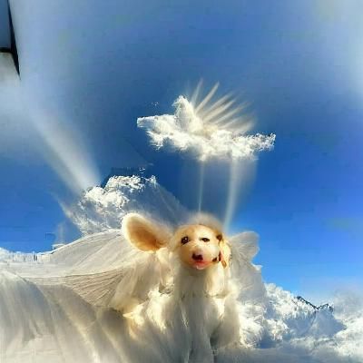 Ethereal Angel Dog in Divine Light