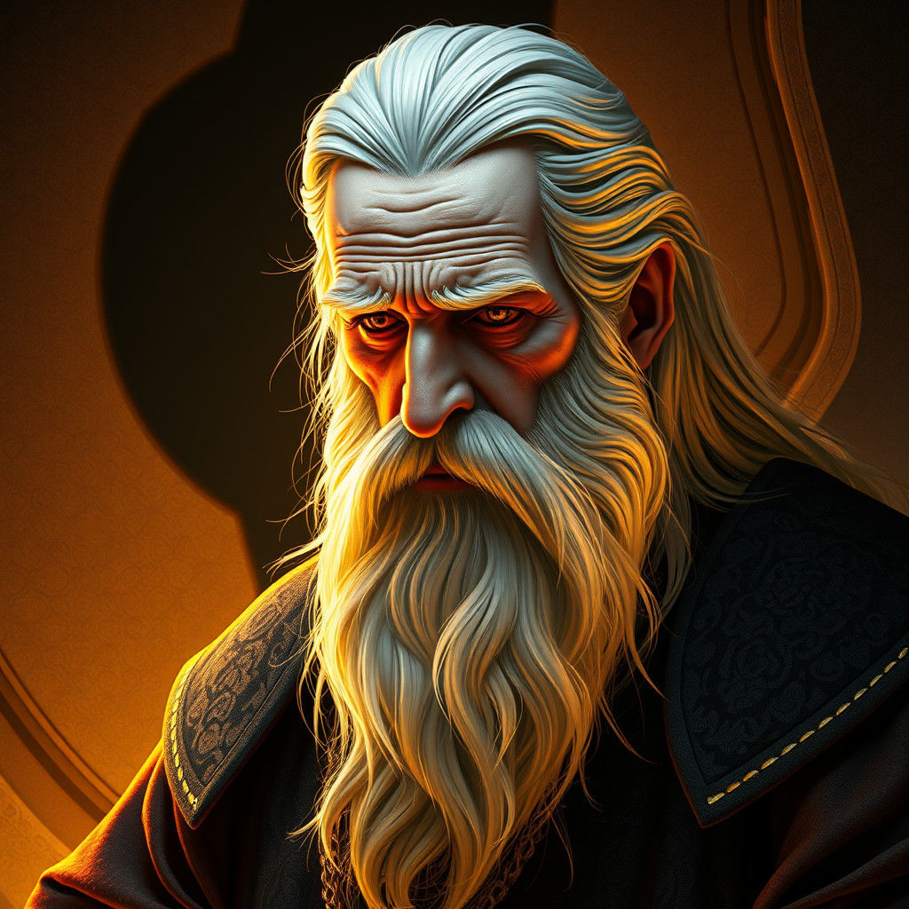 Father Time in Art Nouveau Style