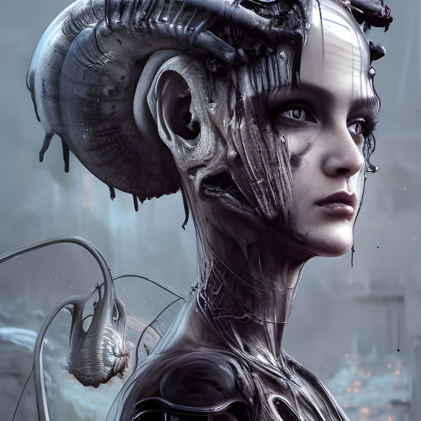 Biomechanical Horror Portrait in Unreal Engine 5