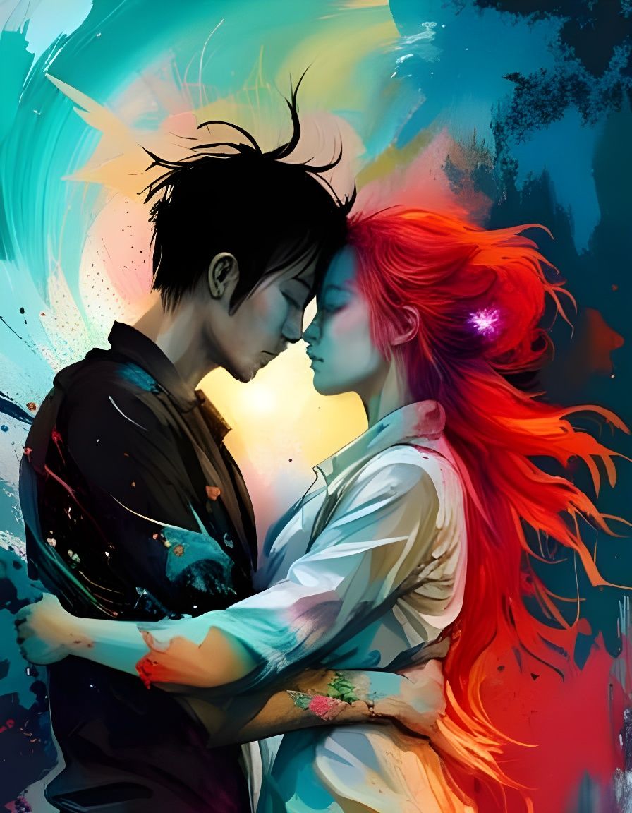 Lovers Entwined: Vibrant Light and Sound