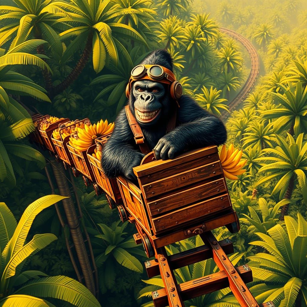 Gorilla Driver Chases Thrills Down Tropical Jungle Roller Co...