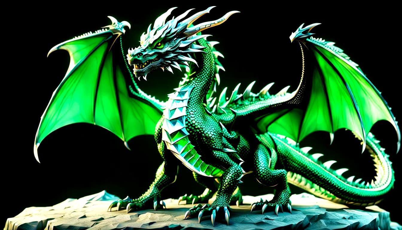 Diamond Dragon Family in Enchanting 3D Render