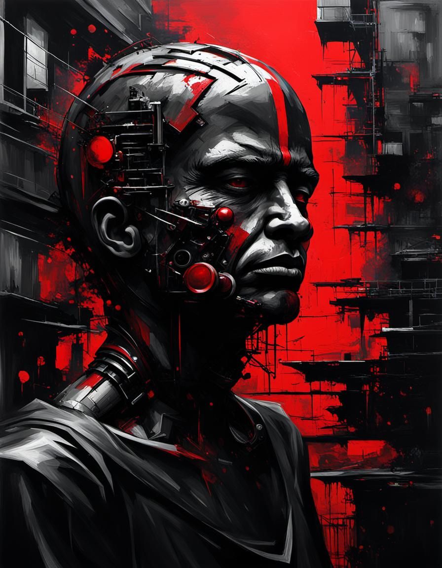 Sinister Abstract Face in Urban Pollution Style