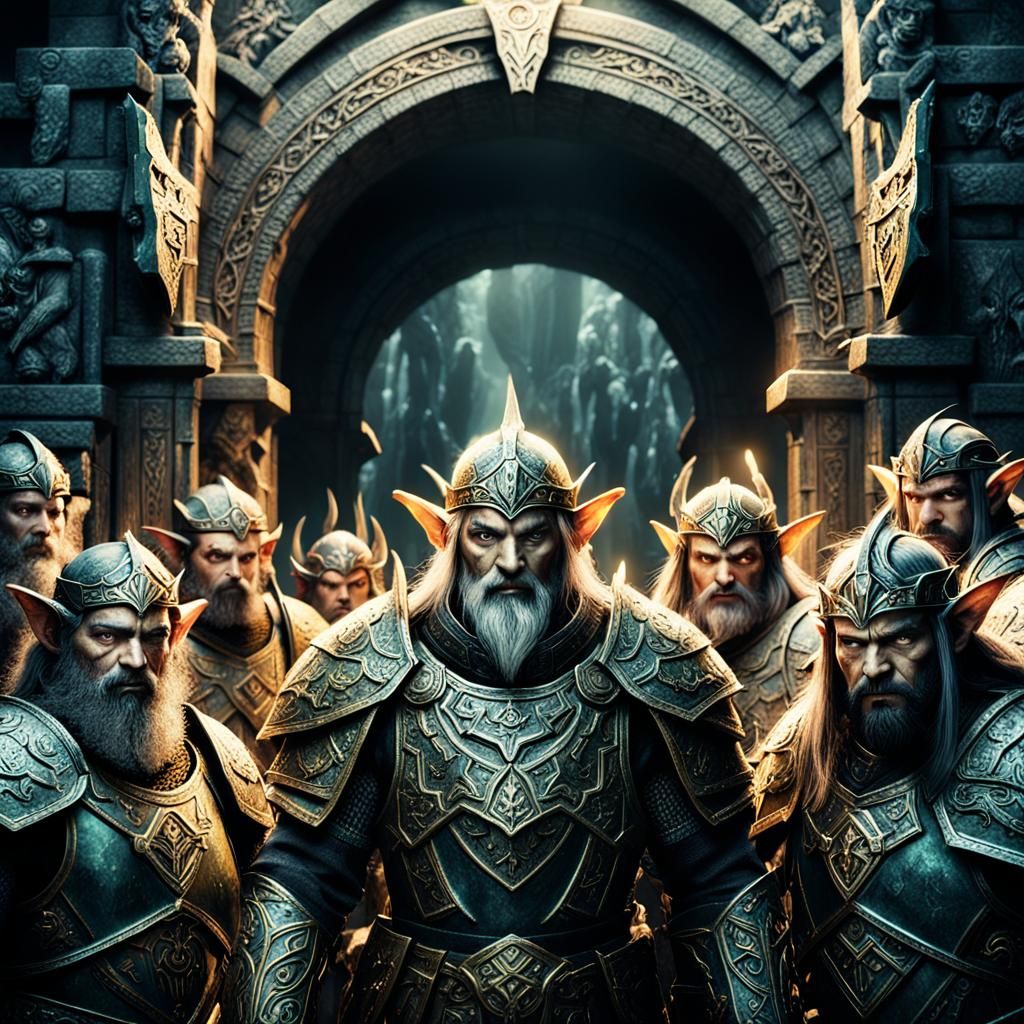 Mystical Portal: Elves, Dwarves, and Angels Gather