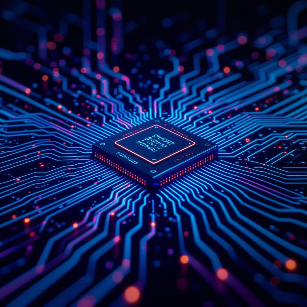 Abstract AI Network Wallpaper in Dark Aesthetic