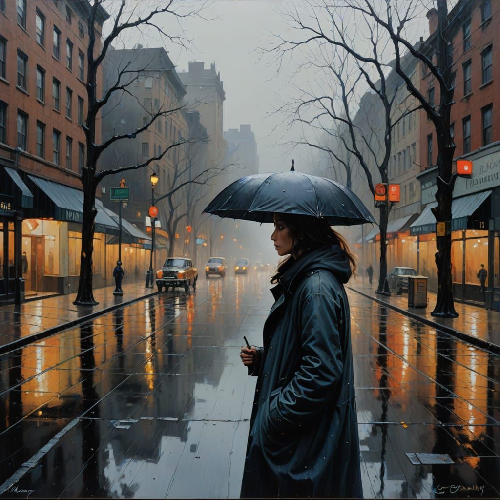 Contrasting Rain and Storm: An Oil Painting