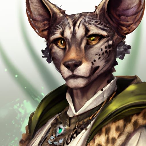 Leopard Tabaxi Portrait in Fantasy RPG Art Style