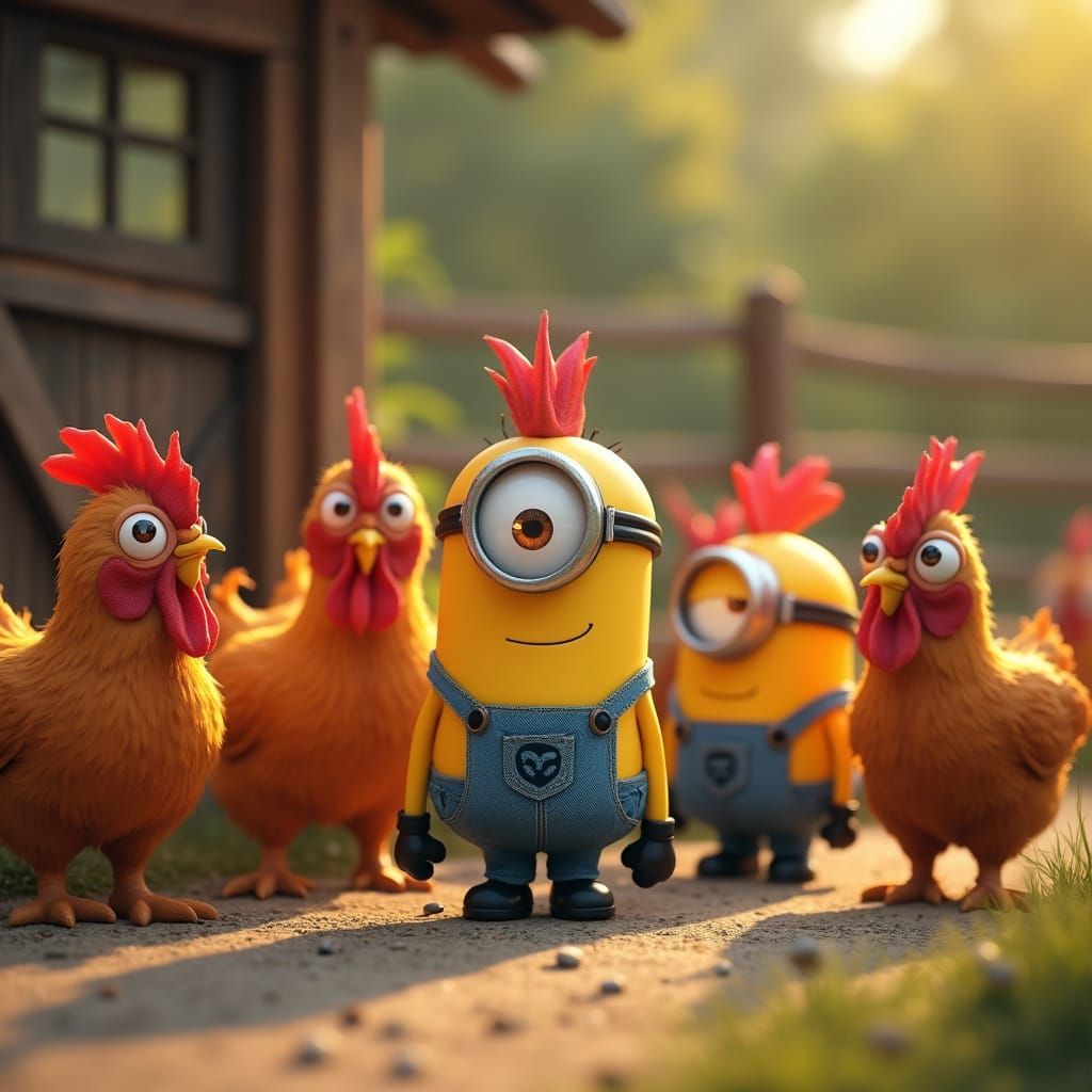 Whimsical Minion Farm in Tilt-Shift Photography