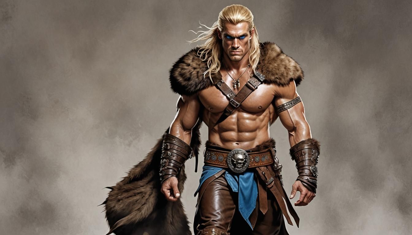 Anime Barbarian Hit by Lightning Bolt