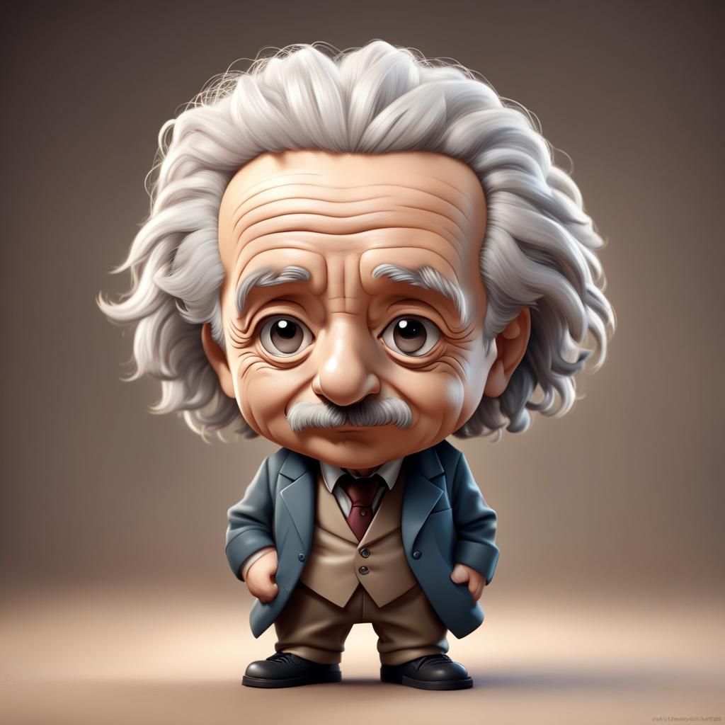 Cartoon Chibi of Albert Einstein