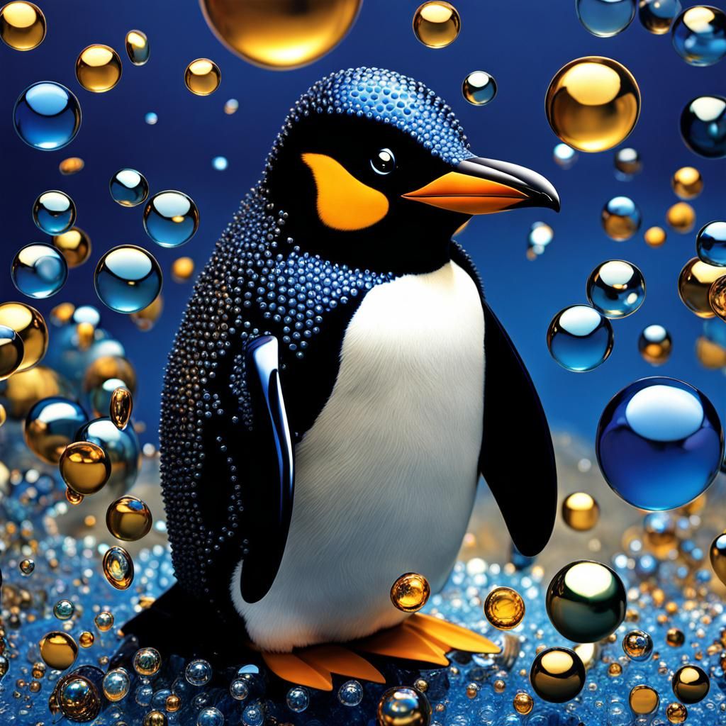 Dazzling Digital Dreamscape in Vibrant Sapphire and Metallic...