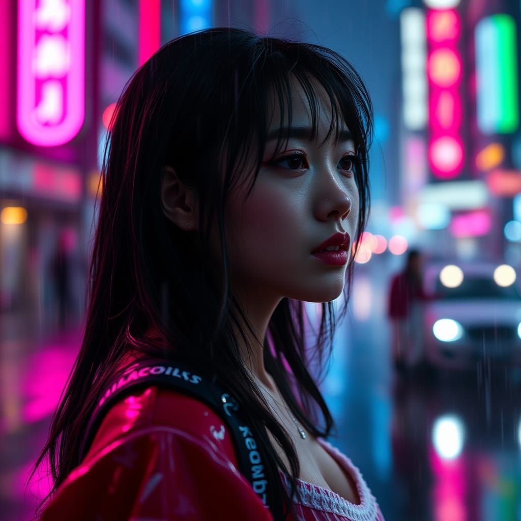 K-Pop Girl's Empowerment in Neon City