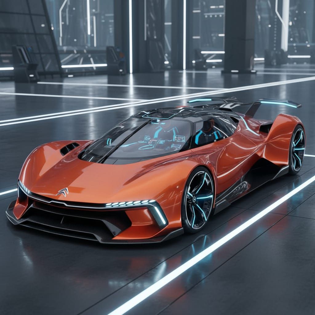 Futuristic Electric Hypercar with Sharp, Fluid Lines