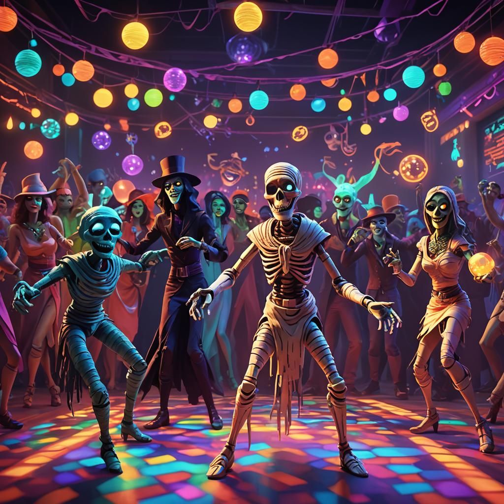 Monster Dance Party in Pixar-Inspired 3D Art