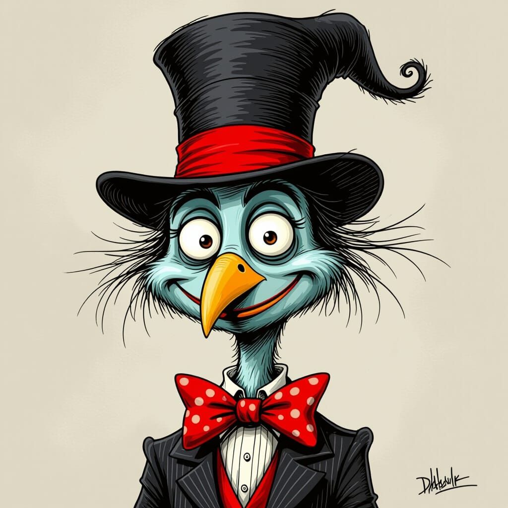 Whimsical Creatures in a Burton Seuss Style