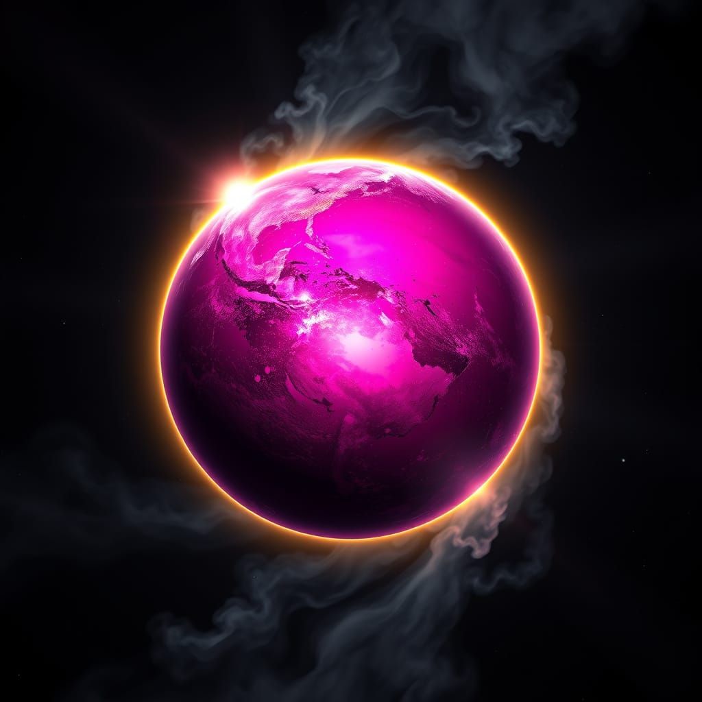 Vibrant Futuristic Earth Radiates in Space