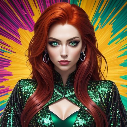 Camp Portrait of Woman with Auburn Hair