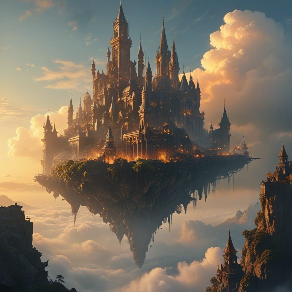 Ethereal Metropolis of Wonder in the Clouds