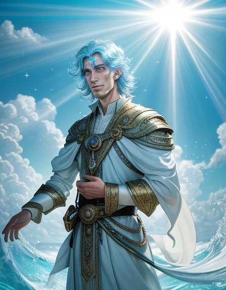 Iridescent God of Pranks in Baroque Sci-Fi Style