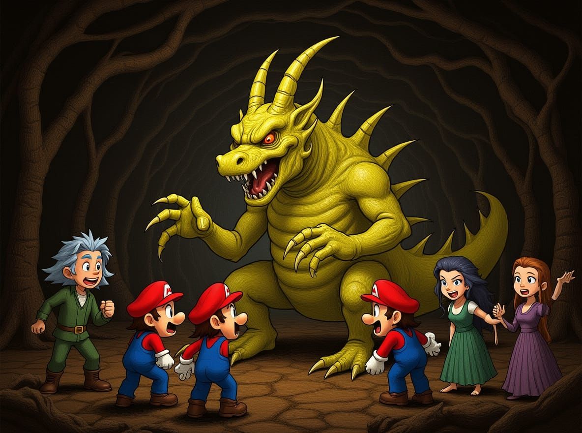 Doomtail: Ancient Dragon in a Giger-Inspired Battle