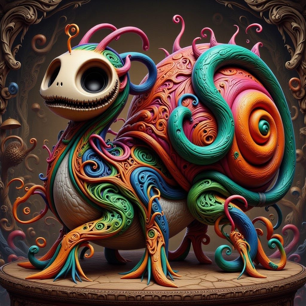 Hyper-Detailed Dark Fantasy Macro in Photorealistic CGI Styl...