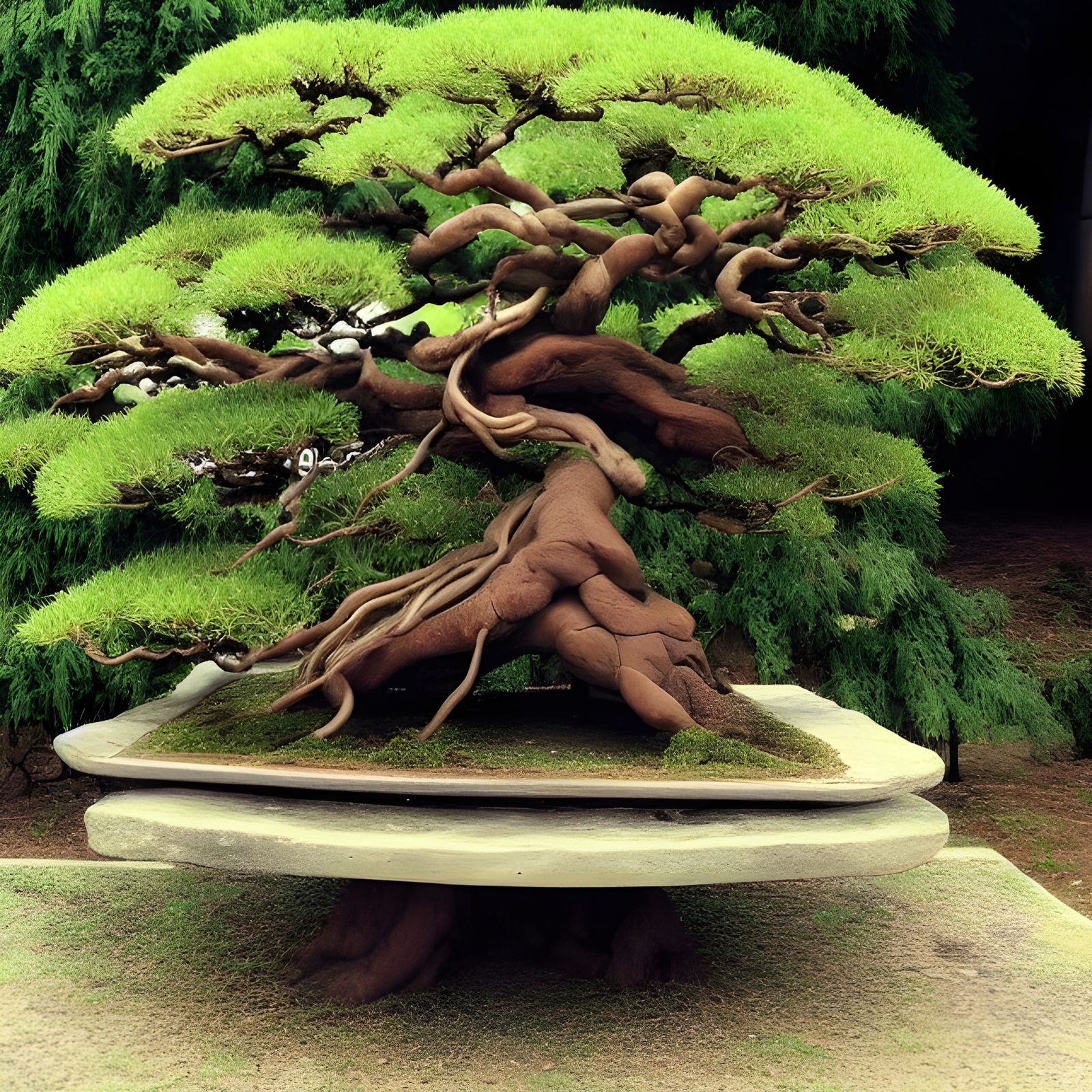 Ancient Bonsai Tree Interior View
