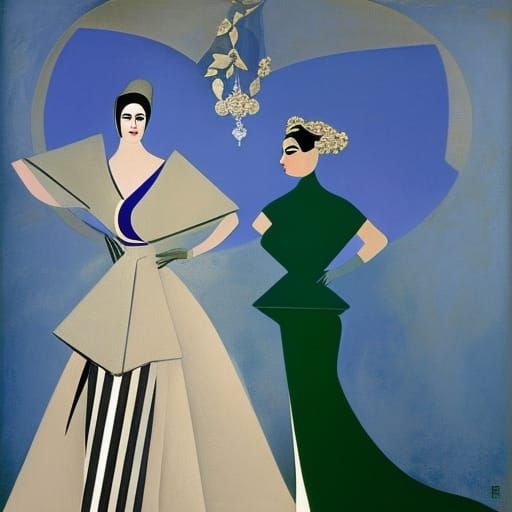 Masked Woman in Fauvist Style at Costume Ball