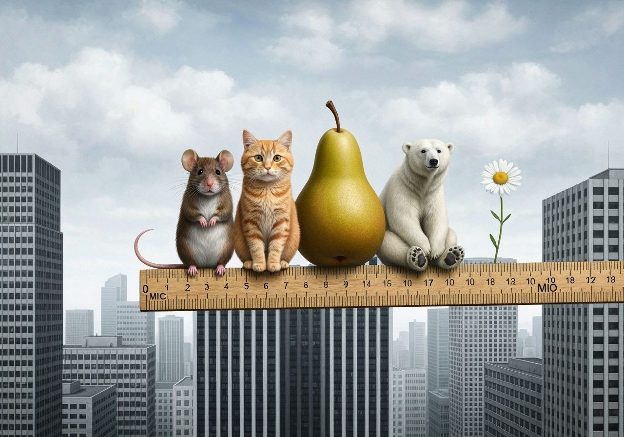 Surreal Realism: Animals on a Skyscraper Ruler