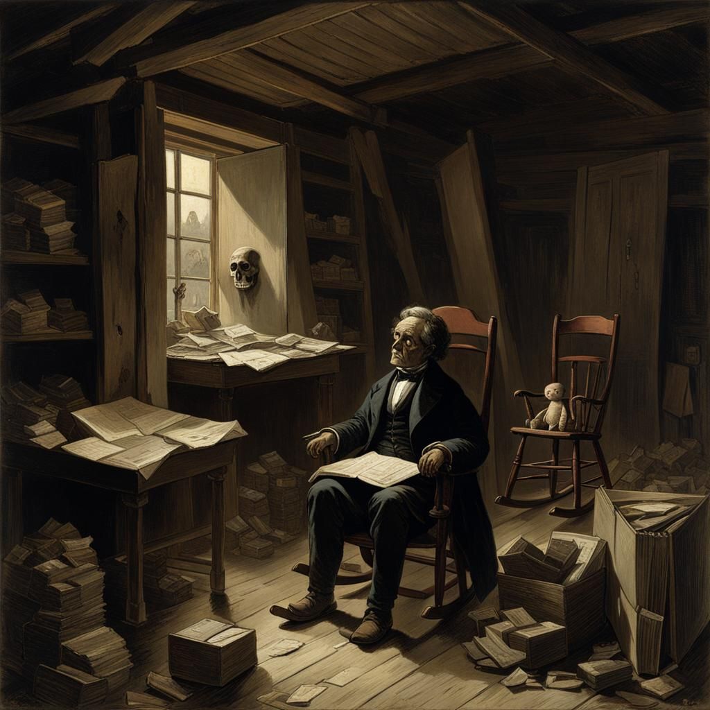 Creepy Haunted Attic with Dummy Doll