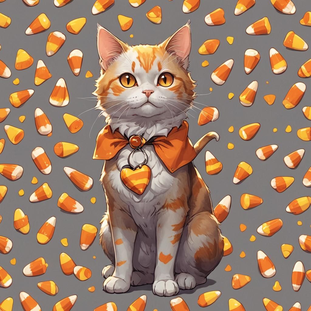 Anime Style Candy Corn Cat