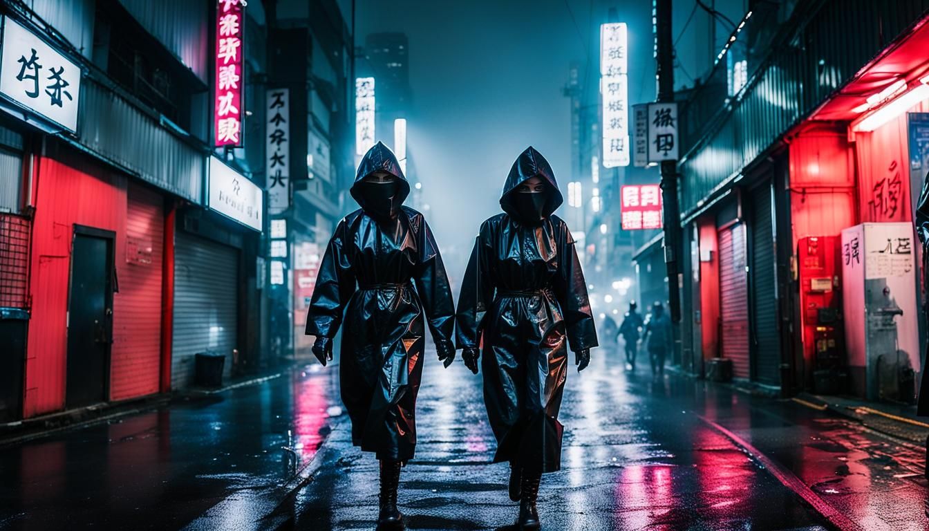 Cyberpunk Alley Ambush in Neo-Tokyo Rain
