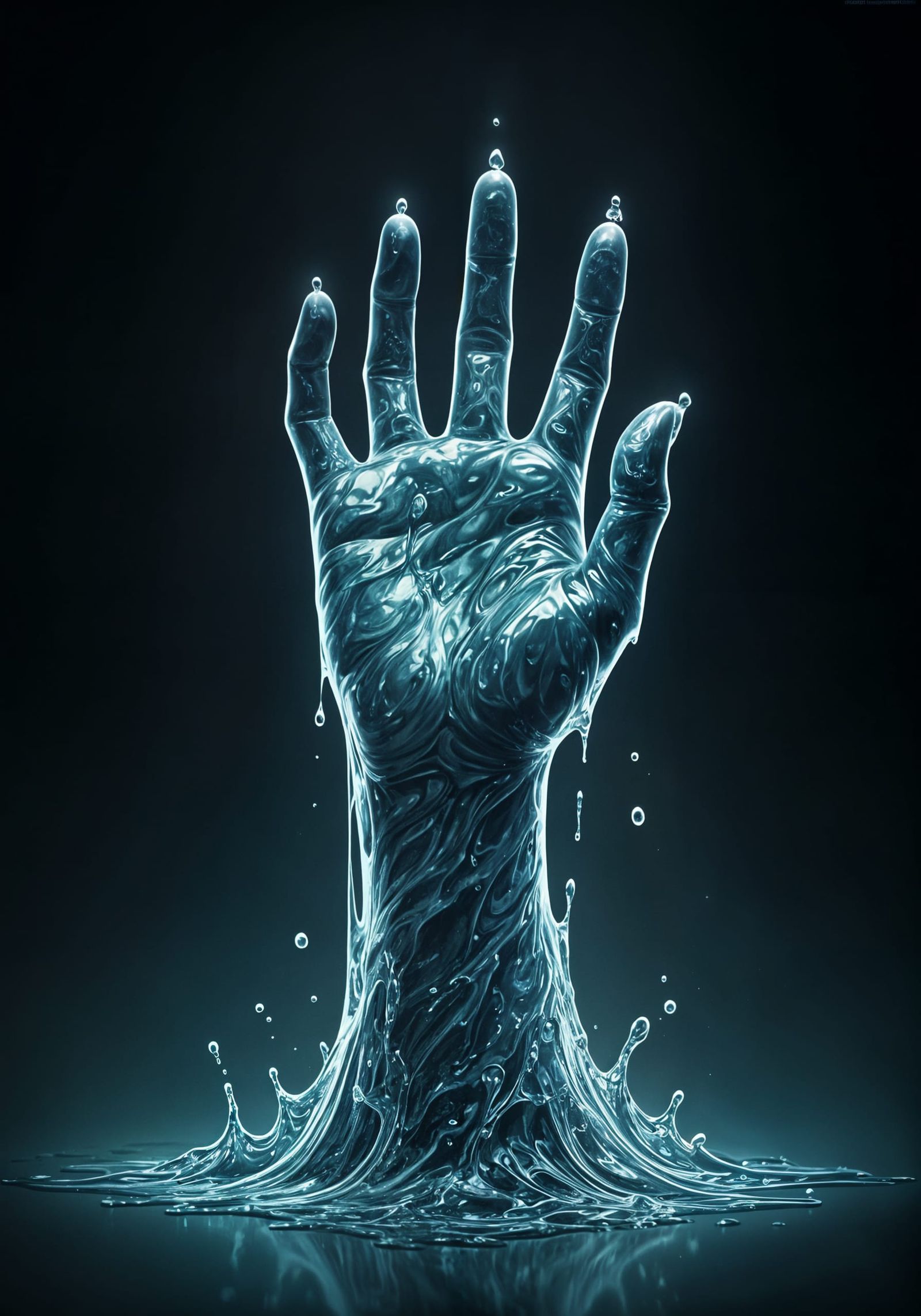 Ethereal Water Formations in Liquid Art