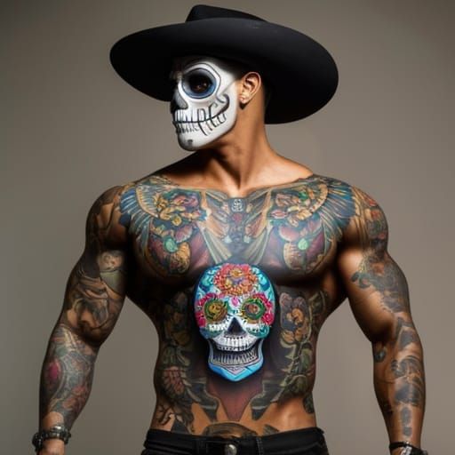 Hyper-Detailed Male La Calavera Catrina Concept Art