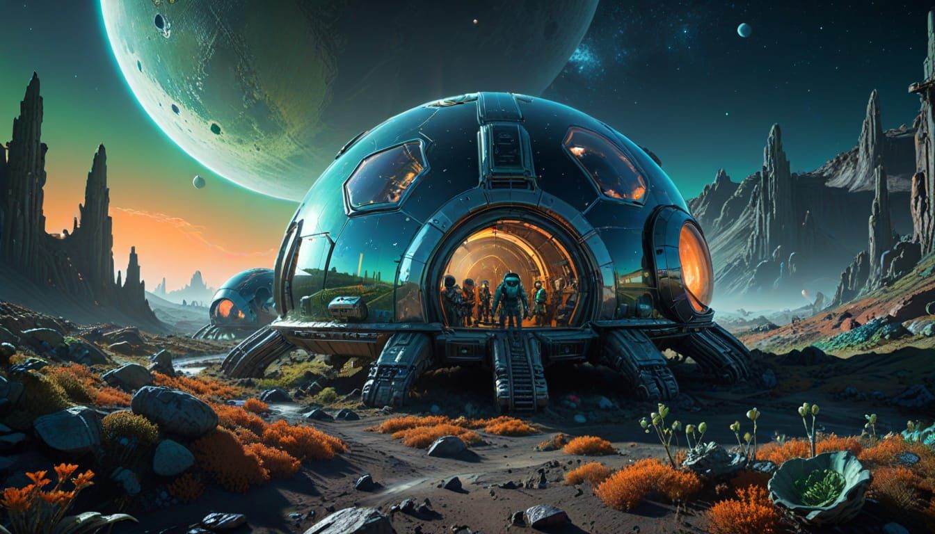 Astronauts Explore Vibrant Moon Colony in Cinematic Concept ...