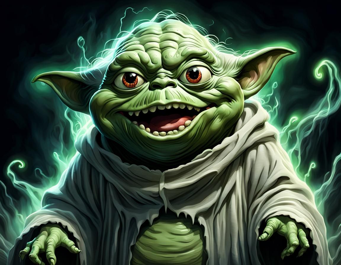 Yoda Ghost Apparition in Ghostbusters Style