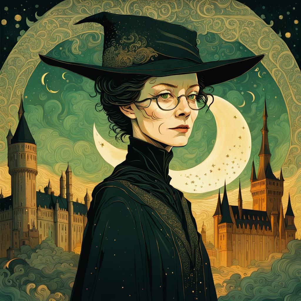 Ornate Portrait of Minerva McGonagall as Splash Art