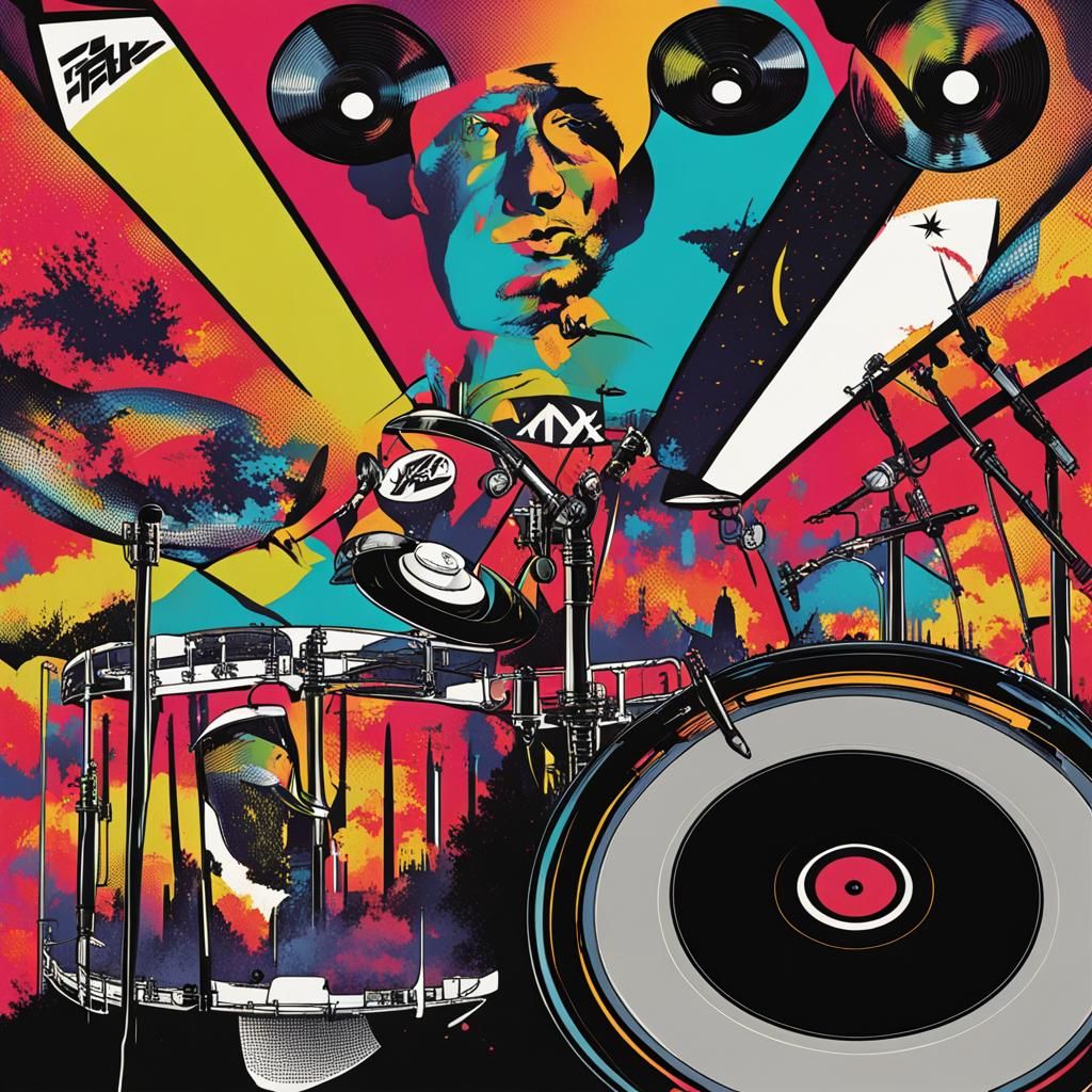Funk Band CD Cover in Pop Art Style