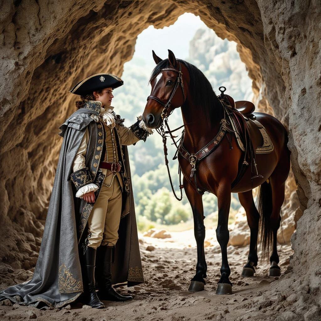 Venetian Soccer Lad and Horse in Romantic Style